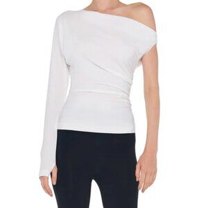 NWT Norma Kamali One Sleeve Drop Shoulder Top